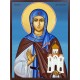 Икона на Св. Ангелина - фон в синьо