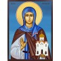 Икона на Св. Ангелина - фон в синьо