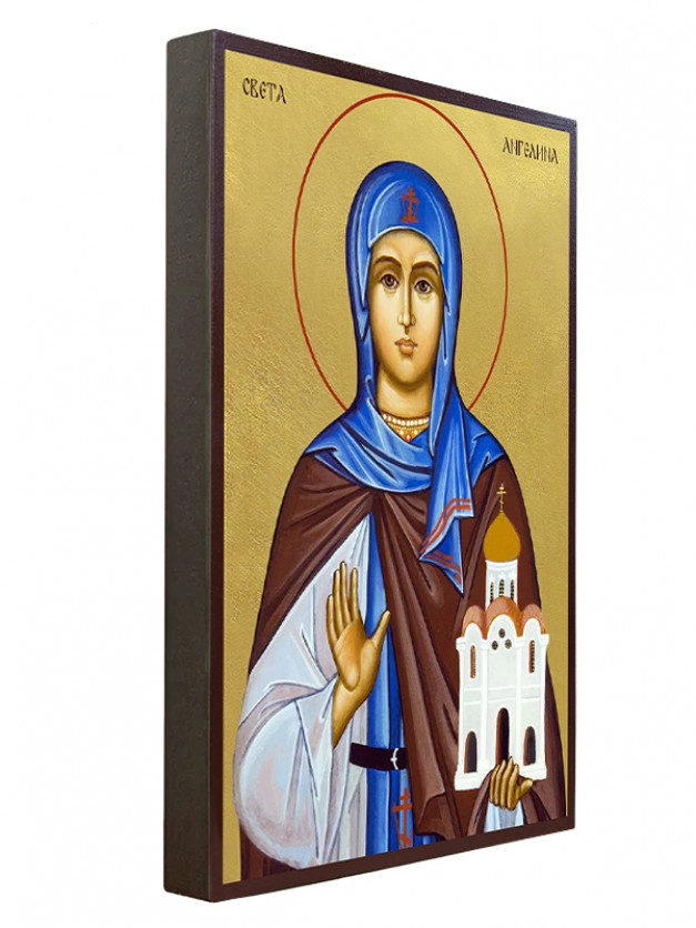 Икона на Света Ангелина - златен фон