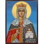 Икона на Св. Тамара - син фон - ръчна изработка