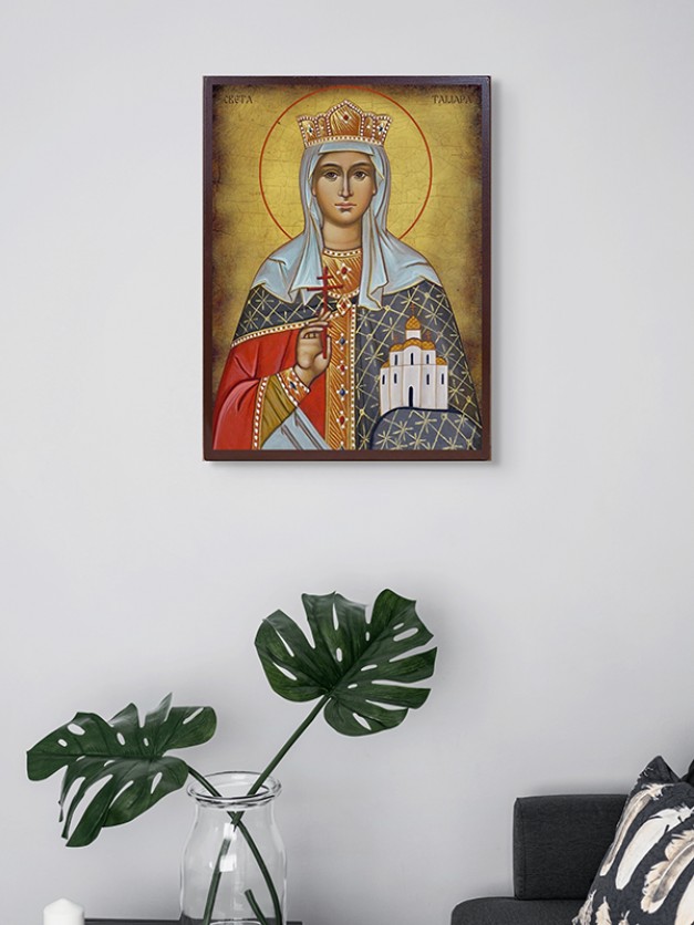 Икона на Св. Тамара - фонс с напукване