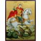 Икона на Свети Георги на кон - с позлатен фон