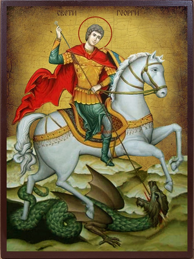 Икона на Св. Георги на кон - състаряване