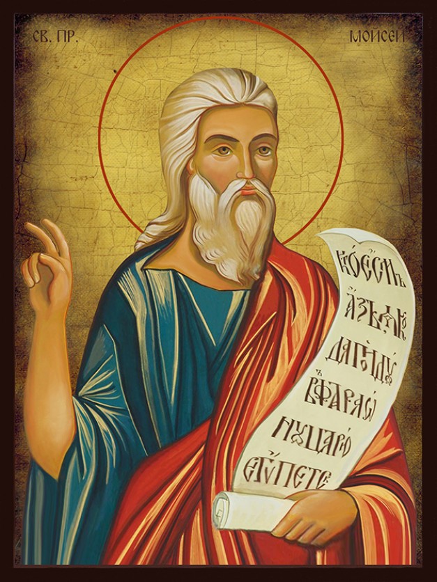 Икона на Свети пророк Мойсей - състарена