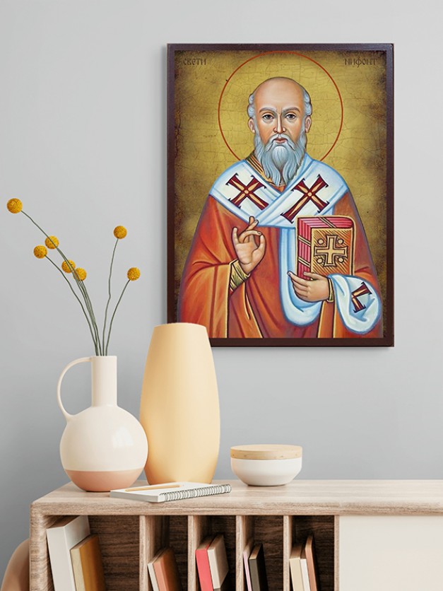 Икона на Св. Нифонт - автентично състарена