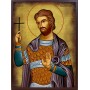 Икона на Св. Себастиян - състарен фон