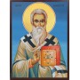 Икона на Св. Силвестър Римски - син фон