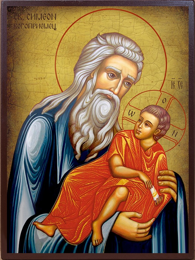 Икона на Св. Симеон Богоприемец - състарена