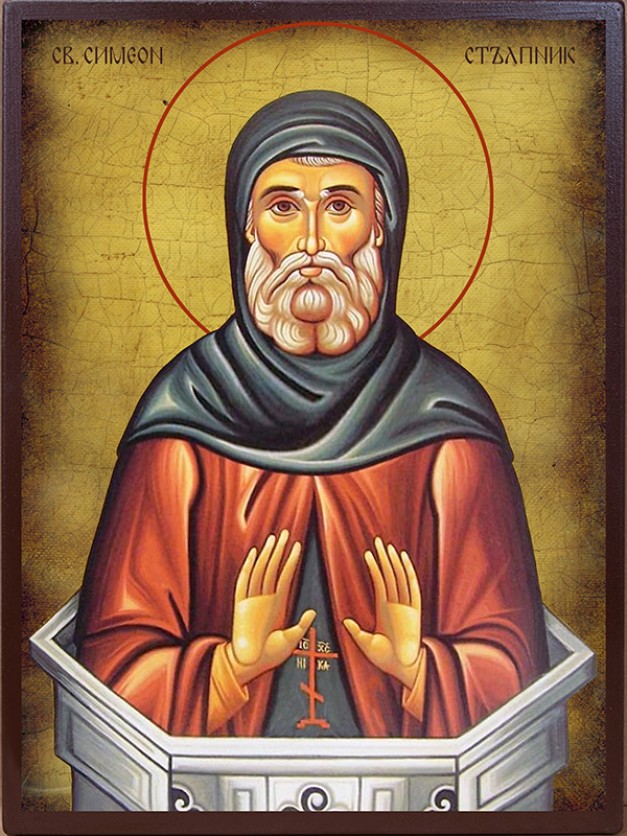 Икона на Св.Симеон Стълпник - автентично състаряване