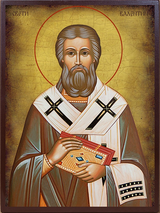 Икона на Свещеномъченик Валентин - състарена