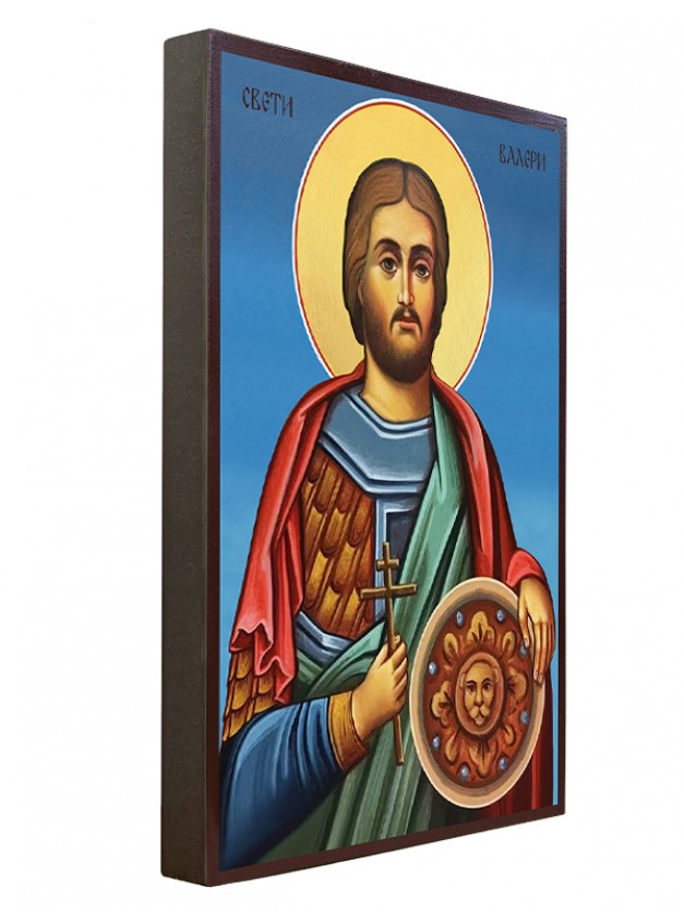 Икона на Св. Валери на син фон