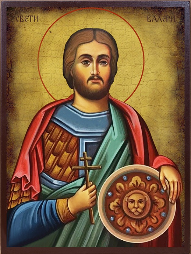 Икона на Св. Валерий - състарен фон