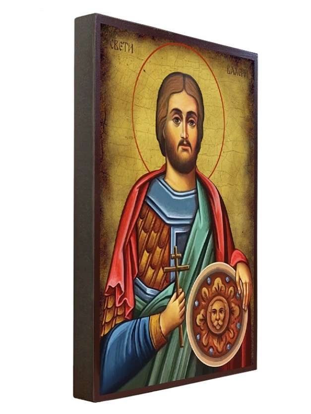 Икона на Св. Валерий - състарен фон