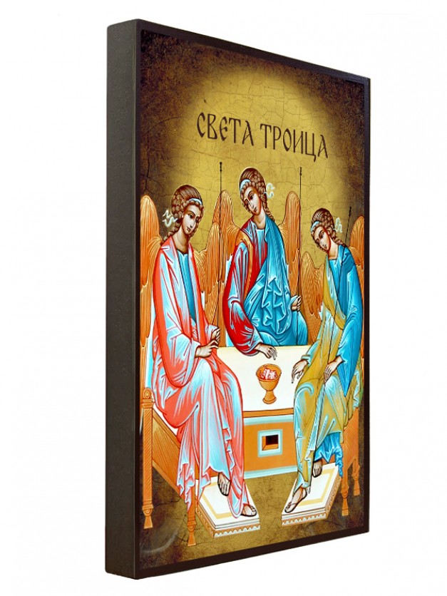 Икона Света Троица - състарен фон