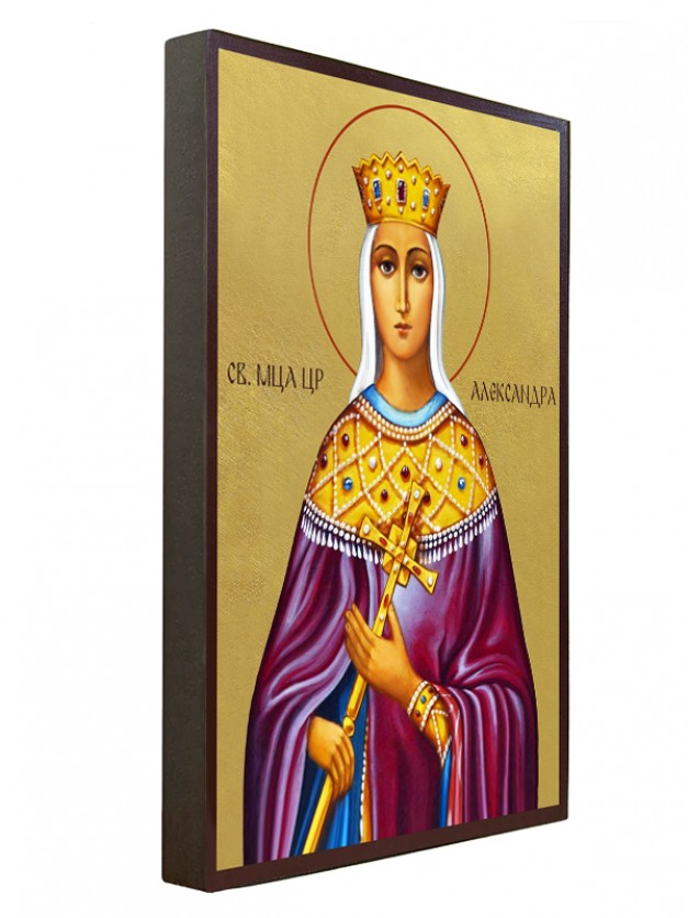 Икона на Света мъченица Александра - със златен фон