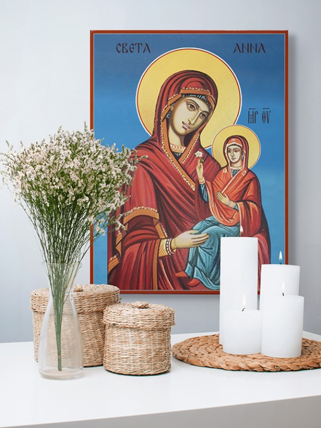 Икона на Света Анна - изработена ръчно