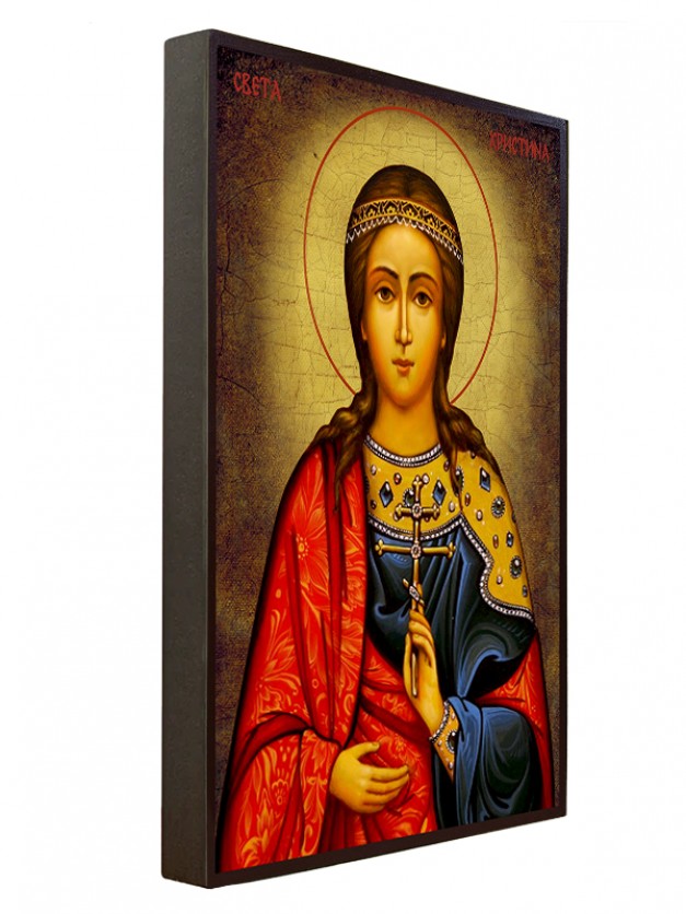 Икона на Света великомъченица Христина - ръчно състарена