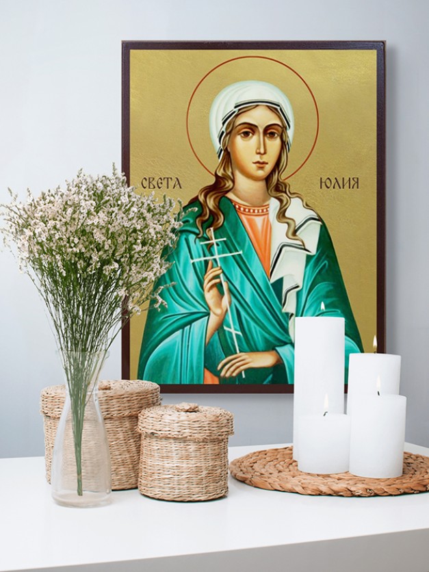 Икона на Света мъченица Юлия - със златно покритие