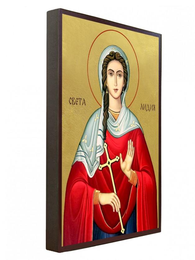 Икона на Света Лидия - със златен фон