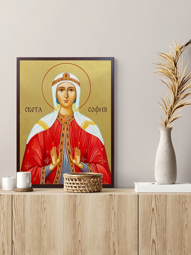 Икона на Света София - със златен фон
