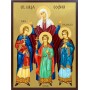 Икона на Св. мъченици Вяра, Надежда, Любов и майка им София - с позлатен фон