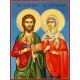 Икона на Св. мчци Адриан и Наталия - ръчно изработена