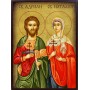 Икона на Св. мчци Адриан и Наталия - ръчна изработка със състаряване