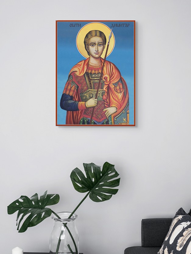 Икона на Свети Димитър - ръчна изработка