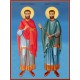 Икона на Св. св. безсребърници Козма и Дамян - ръчна изработка
