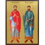 Икона на Св. св. безсребърници Козма и Дамян - със златен фон