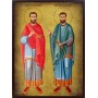 Икона на Св. св. безсребърници Козма и Дамян - автентично състаряване